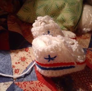Crocheted baby booties